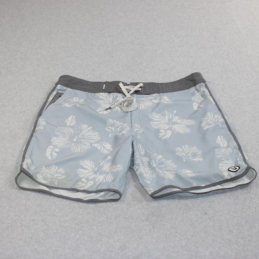 Vuori Board Shorts Men 34 Blue Floral Swim Trunks Quick Dry Surf Beach Hawaiian